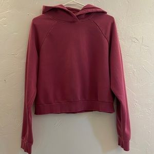 Pink/Maroon Forever 21 Cropped Hoodie